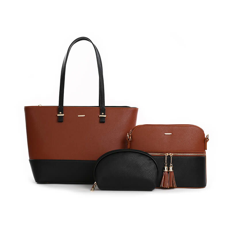 China supplier designer handbags sets 2pcs ladies handbags women bags pu
