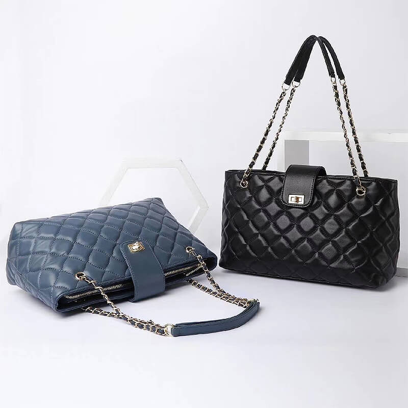 high quality wholesale big capacity deer plaid sling shoulder chain quilted bags women handbags tote